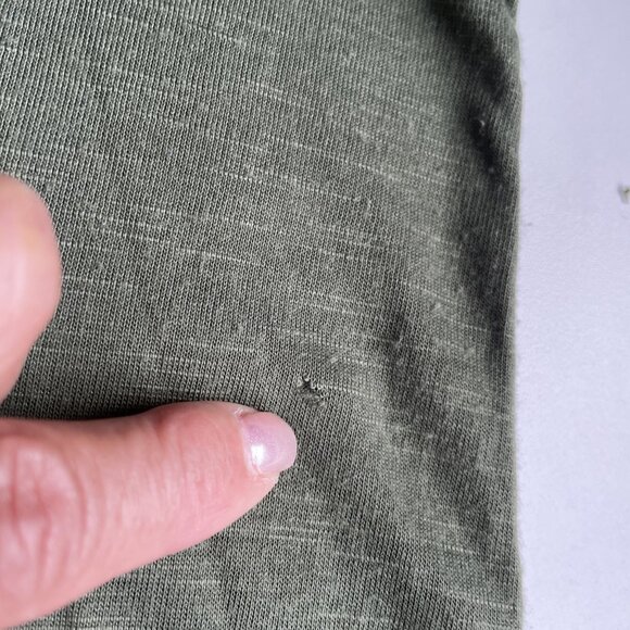 Vtg Y2k Faded Glory Sequin Top Women's XL Green Sheer Sharkbite Hem Fairy Grunge - Picture 10 of 10